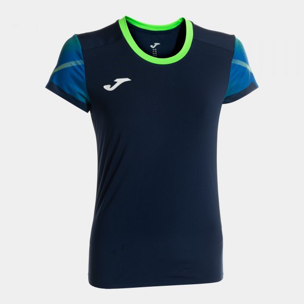 Elite xi rövid ujjú póló sötétkék fluorsárga